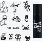 Paris City Pack Dövme Şablon Seti ve Siyah Sprey