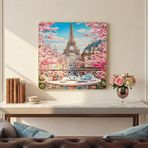 Paris Eyfel Kulesi 60 x 60 cm Dekoratif Duvar Tablosu Modern Salon Ofis Duvar Dekoru Hediyelik Eşya
