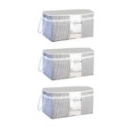 PARİS HOME 3 Adet Yastık, Yorgan Kıyafet Hurcu, Baza Altı Düzenleyici Hurç, Saklama Hurcu 75x40x40 Cm GRİ BEYAZ 1 30 x 22