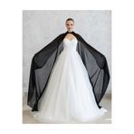 paris in paris SİYAH ŞİFON KAFTAN-GELİNLİK ÜSTÜ PELERİN-SİYAH ABİYE PELERİN-ŞİFON KAFTAN-SİYAH KINA ELBİSESİ