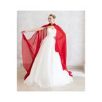 paris in paris YENİ NESİL KIRMIZI ŞİFON KAFTAN-GELİNLİK ÜSTÜ PELERİN-BİNDALLI-ŞİFON KAFTAN-KIRMIZI KINA ELBİSESİ