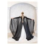 paris in paris YENİ NESİL SİYAH KAFTAN-BİNDALLI-GELİNLİK ÜSTÜ PELERİN-ŞİFON KAFTAN-SİYAH KINA ELBİSESİ