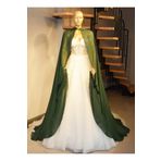 paris in paris YEŞİL ŞİFON KAFTAN-GELİNLİK ÜSTÜ PELERİN-BİNDALLI-YEŞİL ŞİFON KAFTAN-YEŞİL KINA ELBİSESİ YEŞİL