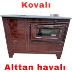 Paris Kahverengi Emaye Uyuyan Kuzine Soba Fırınlı Odun Kömür Sobadı