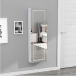 Paris LED Aydınlatmalı Boy Aynalı Takı Dolabı Sarı Işık - Beyaz