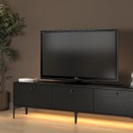 Paris Led Işıklı Tv Sehpası, Wood Siyah, 160 Cm
