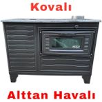 Paris Mat Siyah Emaye Kovalı Kuzine Uyuyan Soba Odun Kömür
