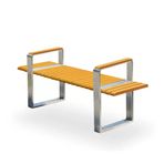 Park Bankı Açık Bahçe Taburesi Paslanmaz Çelik Masif Ahşap Bank Açık Peyzaj Bankı Eğlence Park Bankı Ticari Eğlence Koltuğu Dış Mobilya,D,D