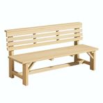 Park Bankı Basit Açık Hava Bankı, Tam Masif Ahşap Park Sandalyeleri, Balkon, Veranda, Arka Bahçe, Dış Mekan Mobilyaları için Sırtlıklı Rustik Ahşap Açık Hava Bankı, 180 C,180CM
