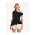 Park Karon Kadın Kayık Yaka Asimetrik Kesim Dantel Detay Tasarım Slim Fit Modal Bluz 26001