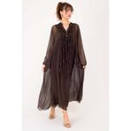 Park Moda 7513 COSTELLO FIRFIR DETAYLI UZUN İPEK ELBİSE