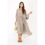 Park Moda AN136 ÇITIR ÇİÇEK DESENLİ ROBALI VOLANLI BOHO ELBİSE