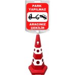 Park Yapılmaz Aracınız Çekilir Çift Taraf Baskı Kırmızı Ultra Kedi Gözlü Ağırlıklı Koni Seti Trafik Dubası