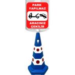 Park Yapılmaz Aracınız Çekilir Çift Taraf Baskı Mavi Ultra Kedi Gözlü Ağırlıklı Koni Seti Trafik Dubası