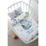 Park Yatak Nevresim Takımı (80x120) - For Baby Serisi - Hortumda Uyuyan Mavi Fil