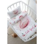 Park Yatak Nevresim Takımı (80x120) - For Baby Serisi - Pembe Zeminli Kuğu