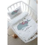 Park Yatak Nevresim Takımı (80x120) - Pure Baby Serisi - Balina ve Çocuk