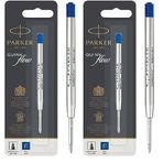 Parker 1950368 Quinkflow Tükenmez Kalem Yedeği, İnce Uç, Mavi 2li paket
