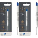 Parker 1950371 Quinkflow Tükenmez Kalem Yedeği, Orta Kalınlıkta Uç, Mavi 2li paket