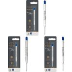 Parker 1950371 Quinkflow Tükenmez Kalem Yedeği, Orta Kalınlıkta Uç, Mavi 3lü paket