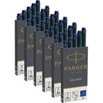PARKER 6x 1950384 Quink Dolma Kalem için Yedek Kartuş, Uzun Kartuşlar, 6 x 5'li Paket, Mavi Mürekkep (= 30 Kartuş)