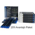 Parker Dolma Kalem Kartuşu Quink Yıkanabilir Mavi (25’li Paket) 1950383 - 5 Adet