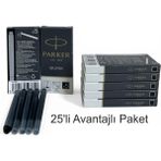 Parker Dolma Kalem Kartuşu Quink Yıkanabilir Siyah (25’li Paket) 1950382 - 5 Adet