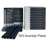 Parker Dolma Kalem Kartuşu Quink Yıkanabilir Siyah (50’li Paket) 1950382 - 5 Adet