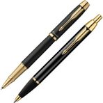 Parker Im Metal Siyah Gt Roller+Tükenmez Kalem Seti (Altın Aksam) Parker Im