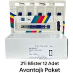Parker Jel Kalem Refill Plastik Gövde 2'li Blister 12 Adet M Uç Mavi - 5 Adet