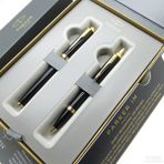 Parker New IM Siyah Altın Roller Kalem + Tükenmez Kalem Set Hediyelik Kalem