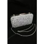 PARKTAN Yakamoz Kadın Gümüş Taşlı Abiye Clutch Portföy Çanta