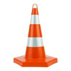 Parla 52 Cm. Altıgen Kırılmaz Trafik Konisi (Çift Reflektifli)