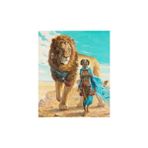 Parla 70x90 cm Güzel ve Aslan Sayılarla Boyama Seti Rulo Duvar Sticker