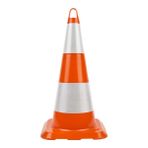 Parla 75 Cm. Kırılmaz Trafik Konisi (Çift Reflektifli)