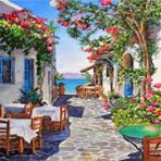 Parla Canvas Bodrum Taş Sokağı Rulo 70x90 cm Renkli Sayılarla Boyama Seti Duvar Sticker