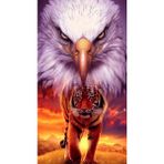 Parla Canvas Kaplan ve Kartal Sayılarla Rulo 100x140 cm Renkli Boyama Seti Duvar Sticker