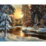 Parla Canvas Kış Evi Sayılarla Rulo 60x75 cm Renkli Boyama Seti Duvar Sticker