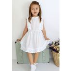 Parla Kids Eloise Keten Kolsuz Fırfırlı Dantel Detaylı Kız Çocuk Elbise Toka Takım