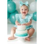 Parla Kids Kız Bebek Mint Pamuklu Salopet Bandana Takım - 0 - 3 Ay - Yeşil