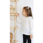 Parla Kids Kız Çocuk Ekru Dantel Detaylı Uzun Kollu Çıtçıtlı Bluz Gömlek Body