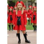 Parla Kids Kız Çocuk Fiyonk Detaylı Kırmızı A-Line Elbise Mezuniyet İçin Trend Stil - 6 - 7 Yaş - 4BY-Kırmızı