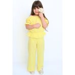 Parla Kids Kız Çocuk Gloria Sarı Şile Bezi Bluz Pantolon Takım - Sarı - 7-8 Yaş