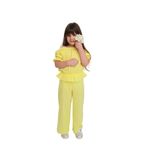 Parla Kids Kız Çocuk Gloria Şile Bezi Bluz Pantolon Takım (Sarı, 5-6 Yaş)