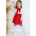 Parla Kids Kız Çocuk Kırmızı 23 Nisan 29 Ekim Gösteri Kıyafeti Etek Bluz Fular Takım