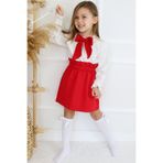 Parla Kids Kız Çocuk Kırmızı 23 Nisan 29 Ekim Gösteri Kıyafeti Etek Bluz Fular Takım