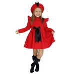 Parla Kids Kız Çocuk Kırmızı Sofia Pamuklu Fiyonk Detaylı Abiye Elbise ve Kep Takım – Özel Günler ve Mezuniyet için Şık Tasarım (Kırmızı, 5-6 Yaş)