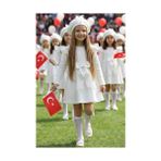 Parla Kids Kız Çocuk Krem Sofia Pamuklu Fiyonk Detaylı 23 Nisan Gösteri Kıyafeti - 9 - 10 Yaş - Krem Rengi