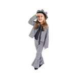 Parla Kids Kız Çocuk Lizbon Jakarlı Ekose Ceket Pantolon Kep Alt Üst Yılbaşı Takım (3, Siyah, 5-6 Yaş)