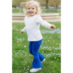 Parla Kids Kız Çocuk Saks Mavi Ispanyol Paça Yüksek Bel Lastikli Tayt Pantolon - 4 - 5 Yaş